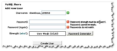 Buat Database user