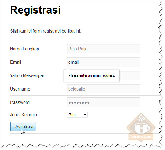 Perbaikan form registrasi wp-affiliasi